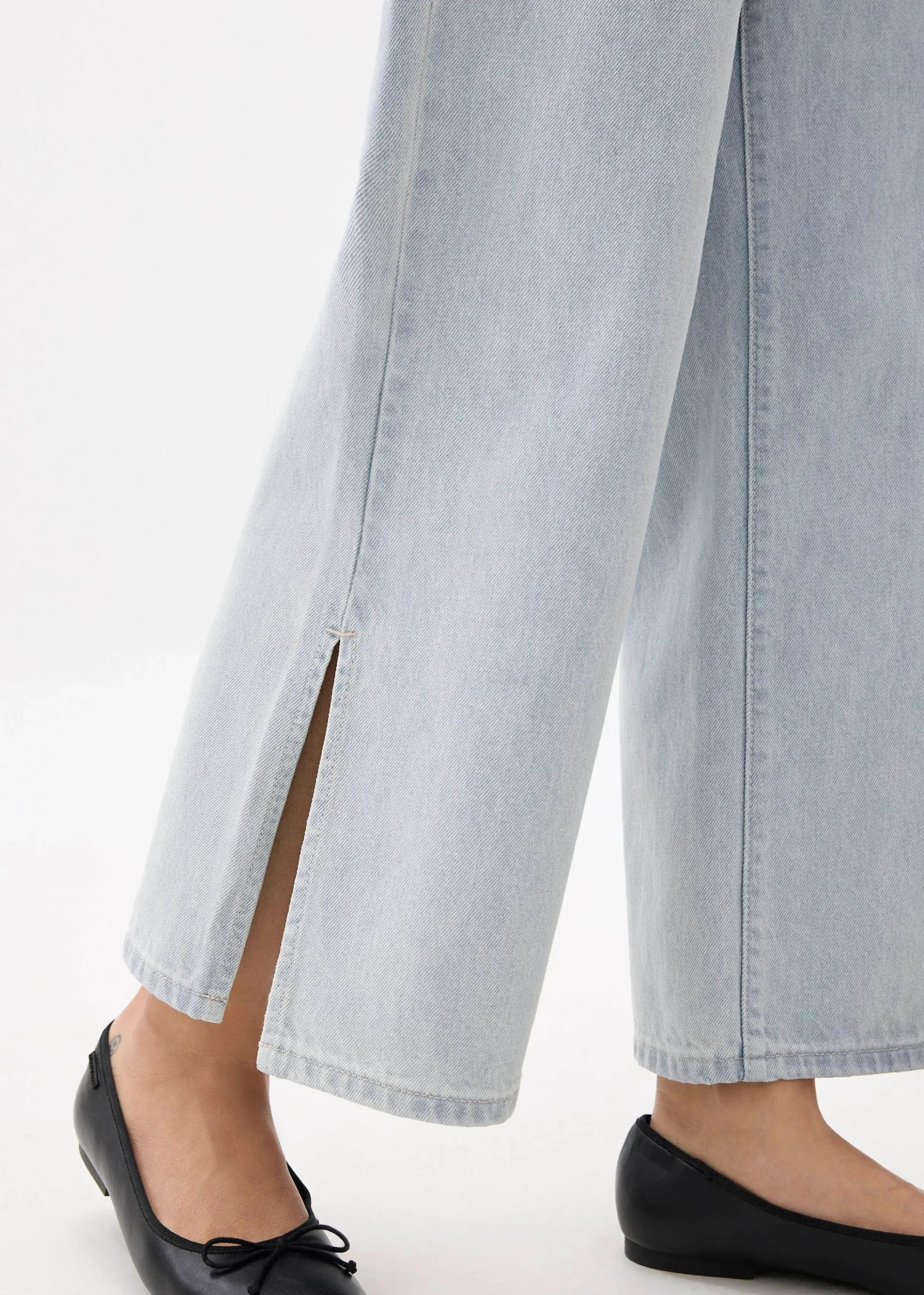Denim High Rise Wide Leg Jeans