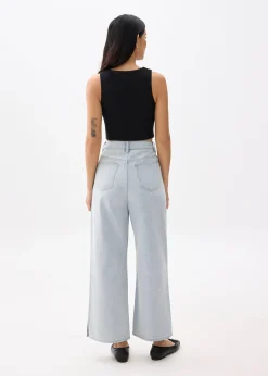 Denim High Rise Wide Leg Jeans