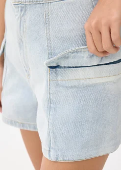 Denim High Waist A-line Shorts