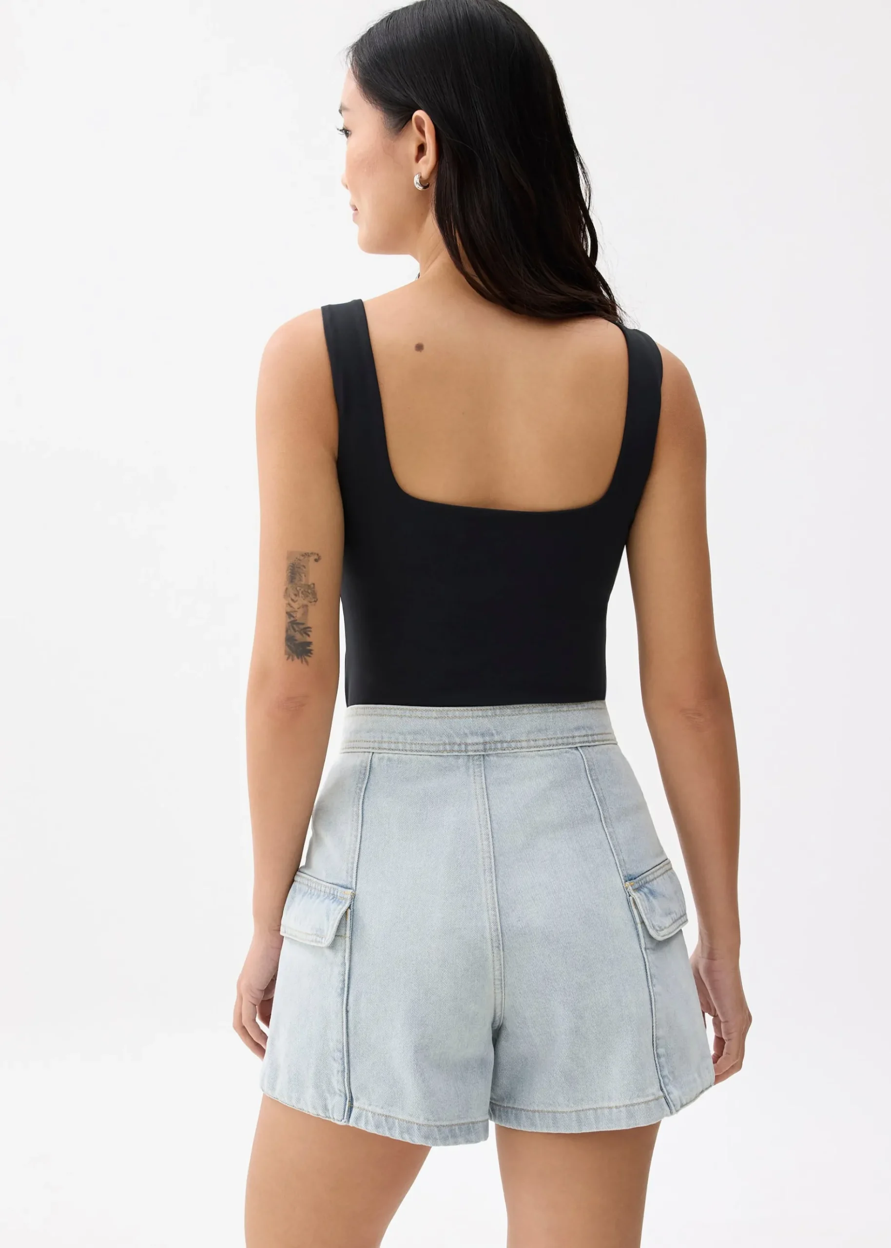 Denim High Waist A-line Shorts