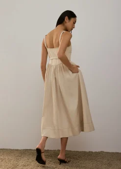 Detachable Sash Sweetheart Fit & Flare Midi Dress