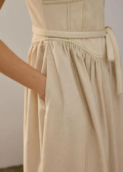 Detachable Sash Sweetheart Fit & Flare Midi Dress