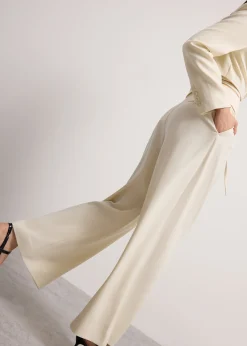 Detachable Waistband Flap Straight Leg Pants