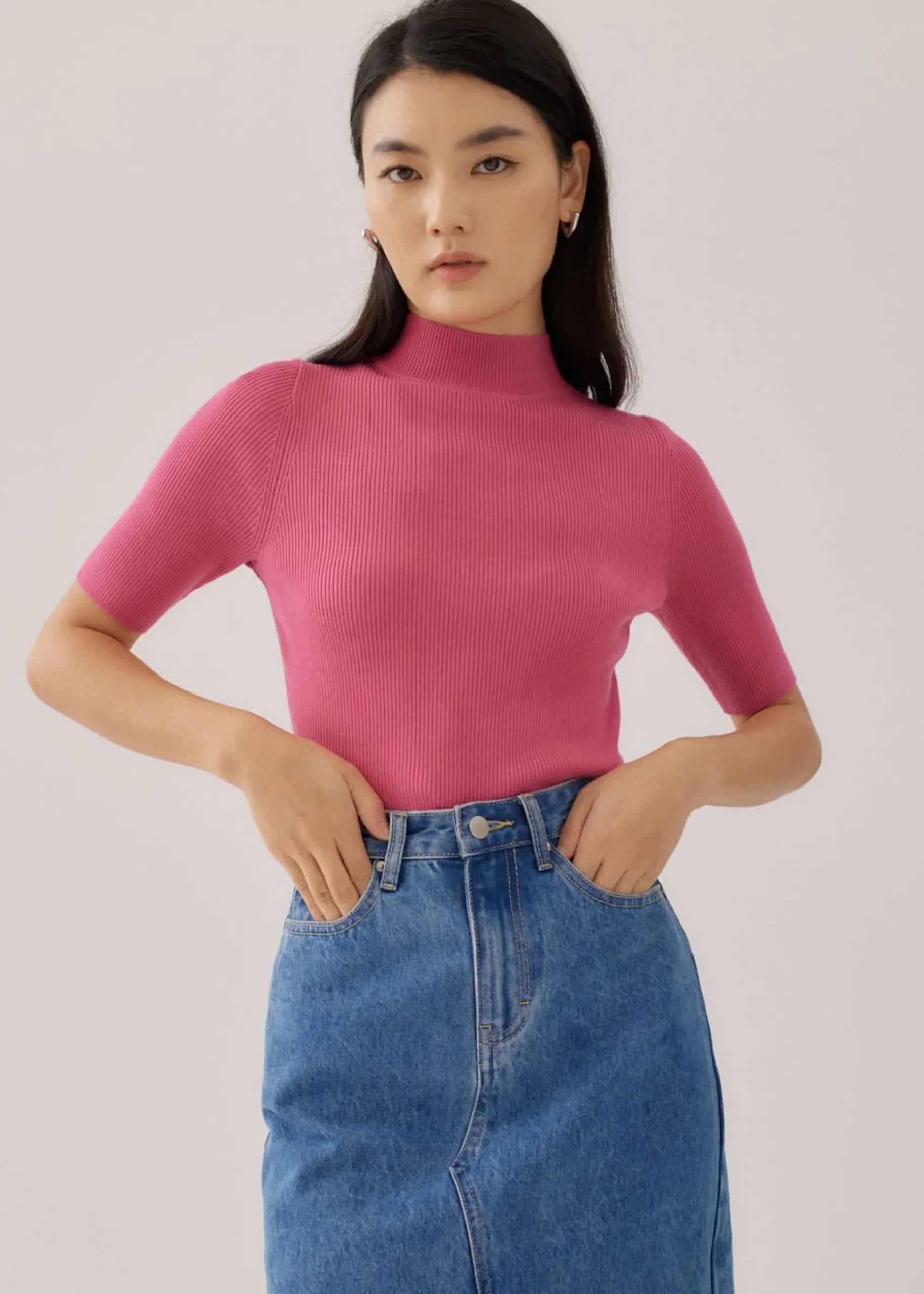 Devan Mock Neck Knit Top