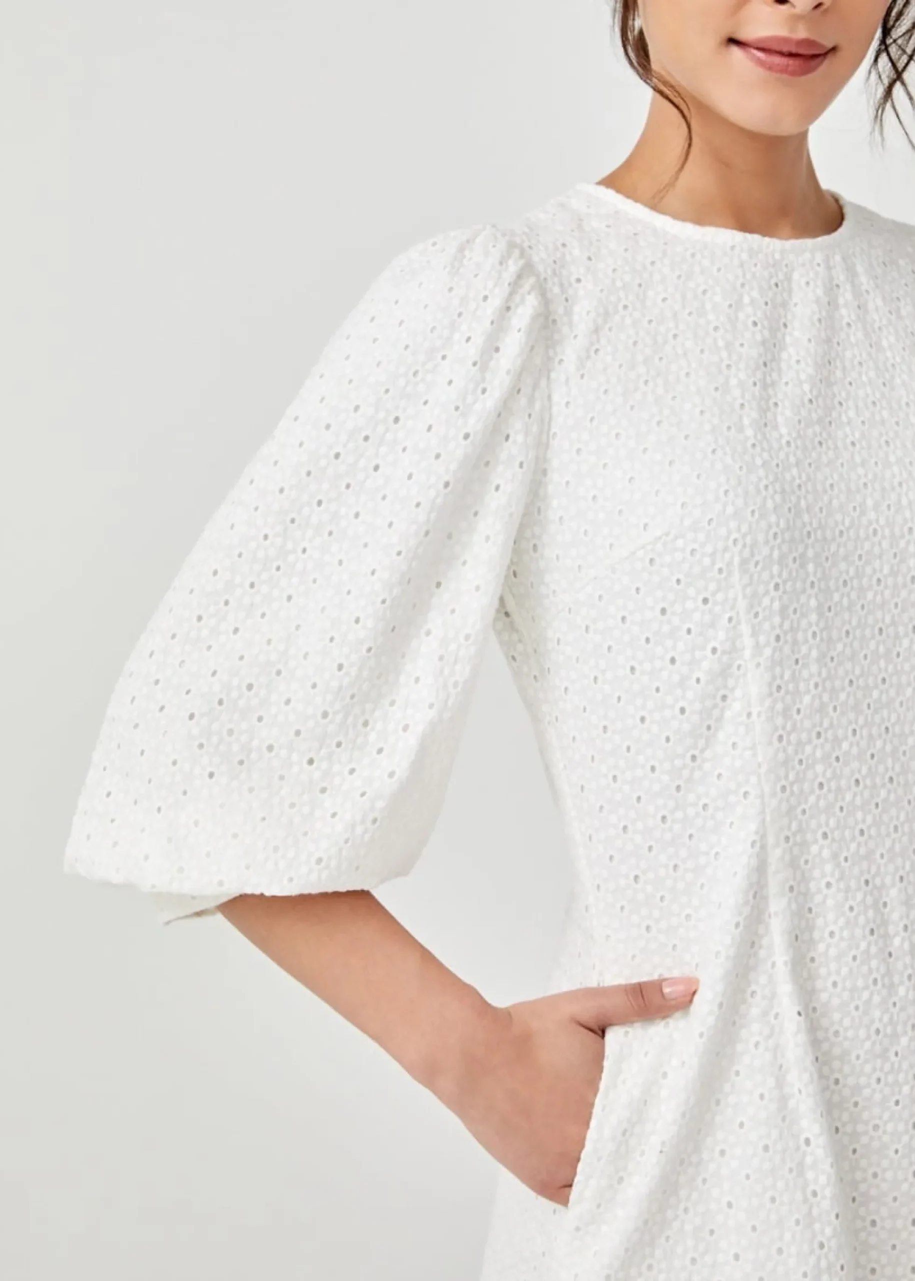 Doanne Broderie Anglaise Puff Sleeve Dress