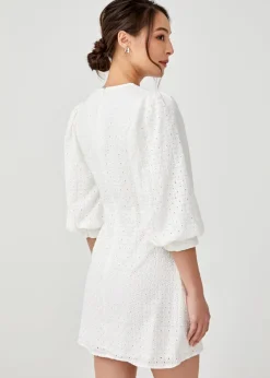 Doanne Broderie Anglaise Puff Sleeve Dress