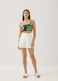 Dolce Smocked Bustier Top in Artful Blooms