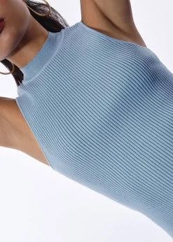 Duo Knit Mock Neck Tank Top