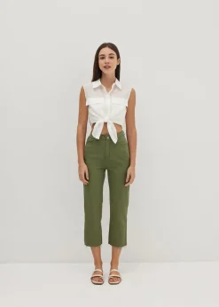 Edeline Tie Waist Collared Blouse