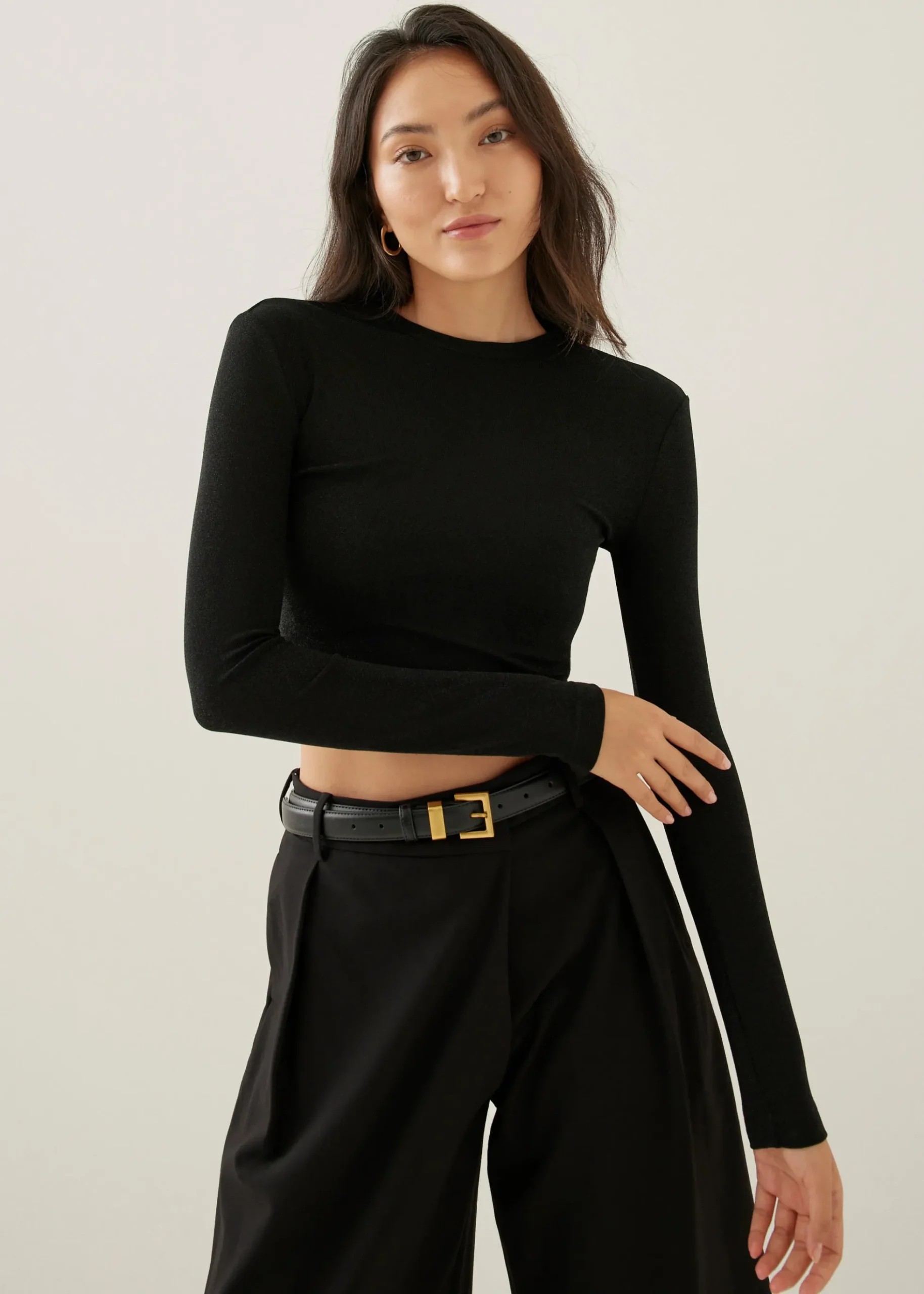Edita Fitted Crop Sleeve Top