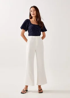 Edith Textured Polka Dot Blouse