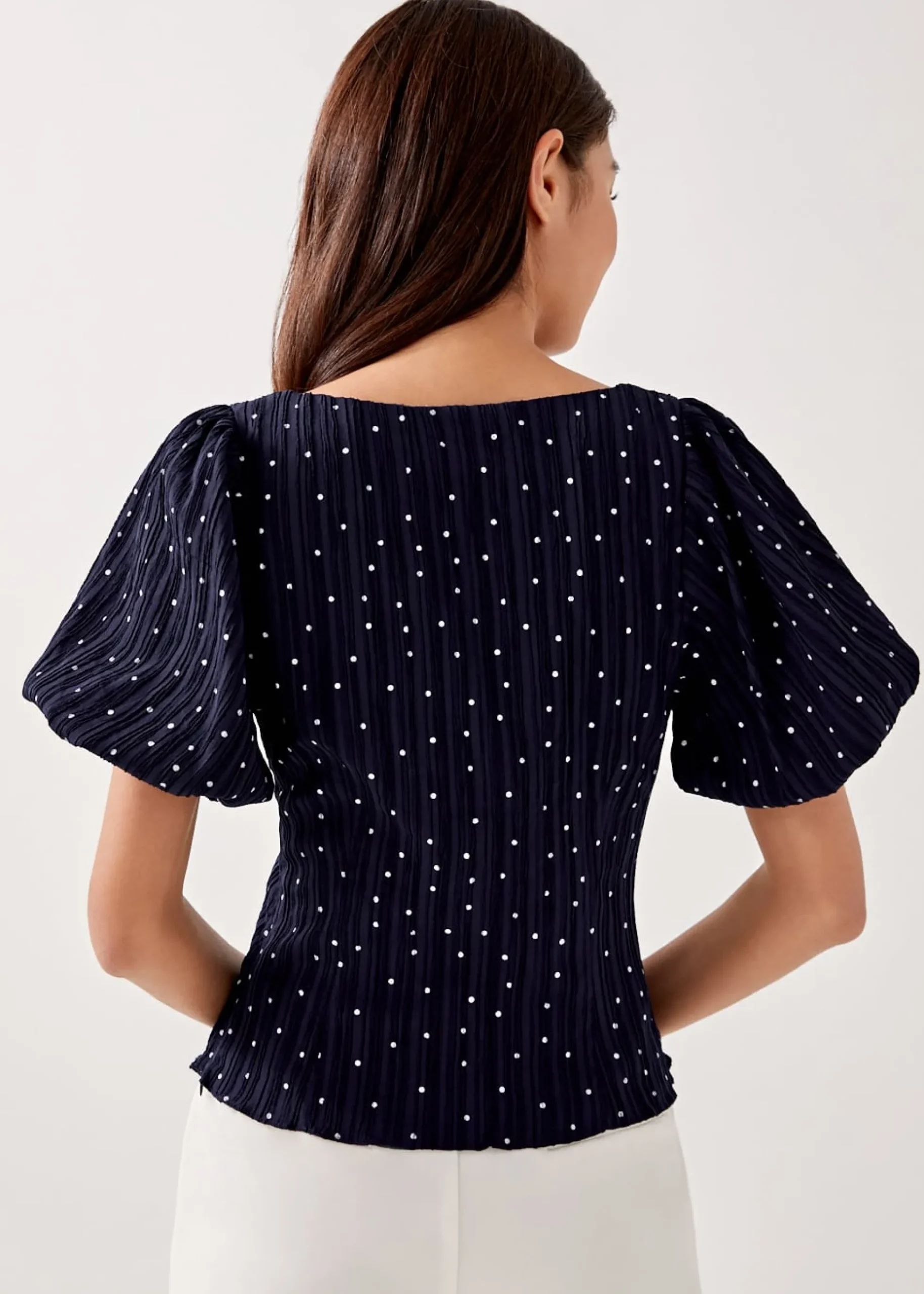 Edith Textured Polka Dot Blouse