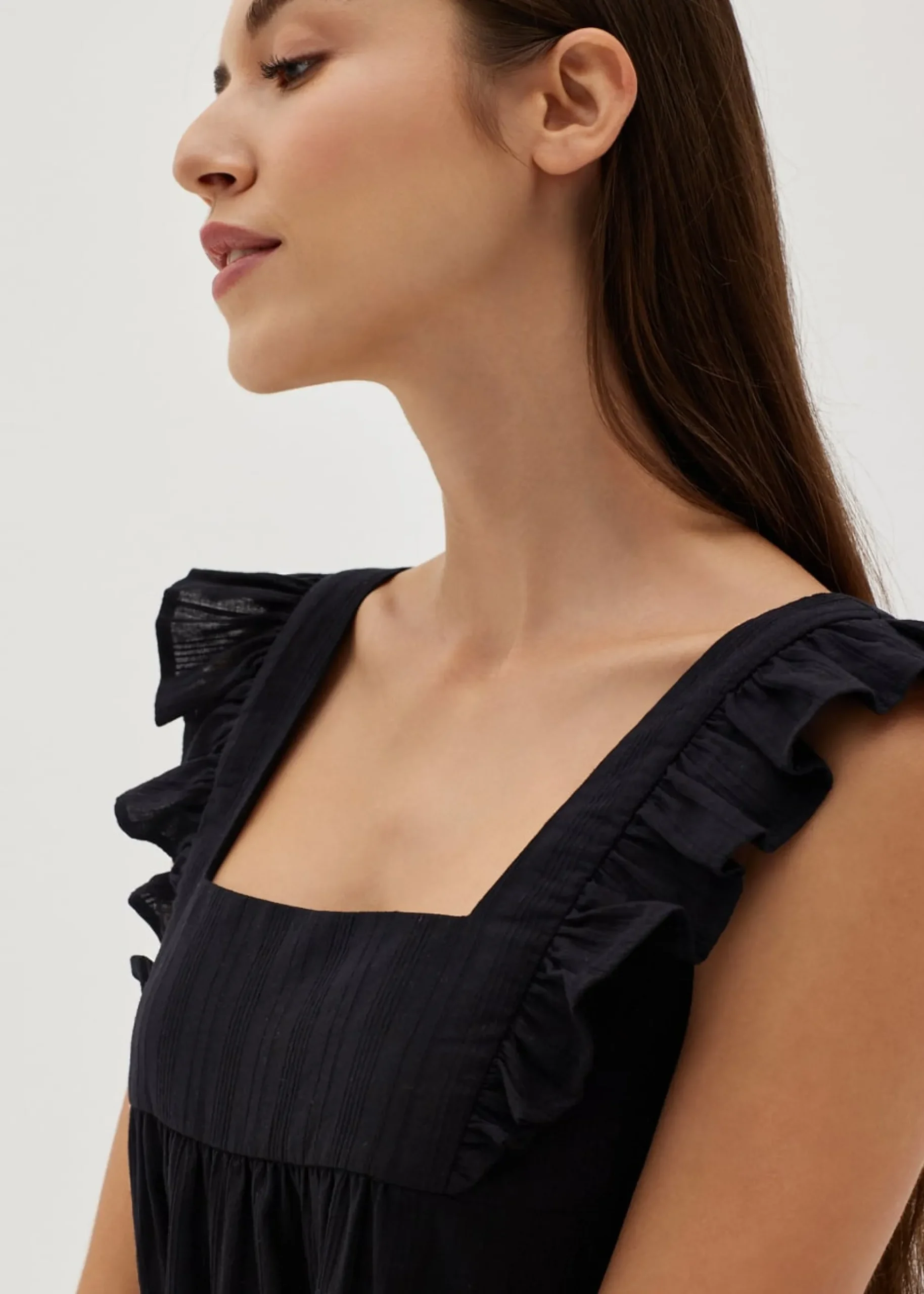 Effie Textured Frill Babydoll Dress