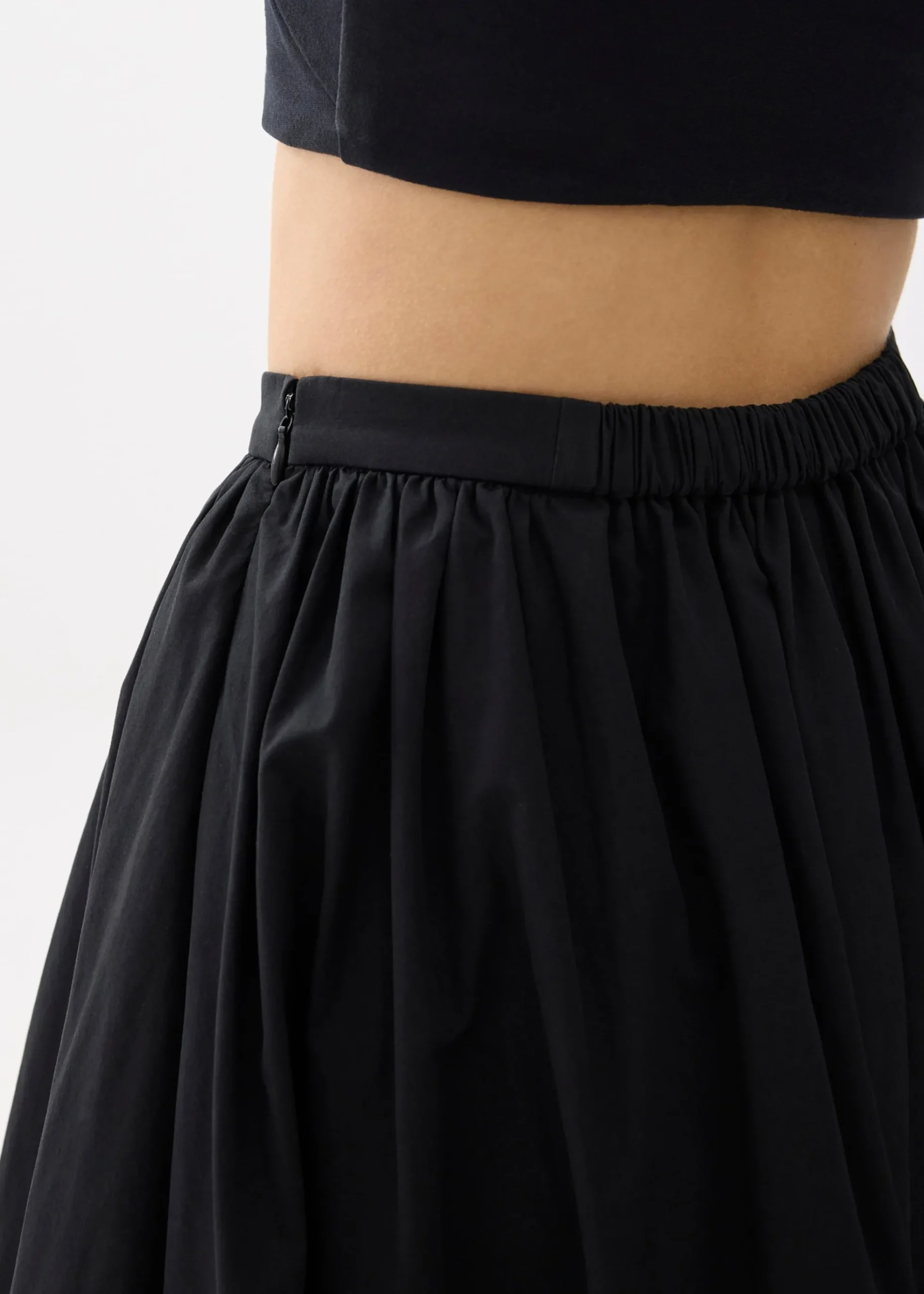 Elastic Broderie Fit & Flare Midaxi Skirt