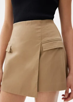 Elastic Cotton A-line Skort