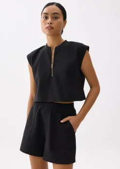 Elastic High Waist A-line Shorts