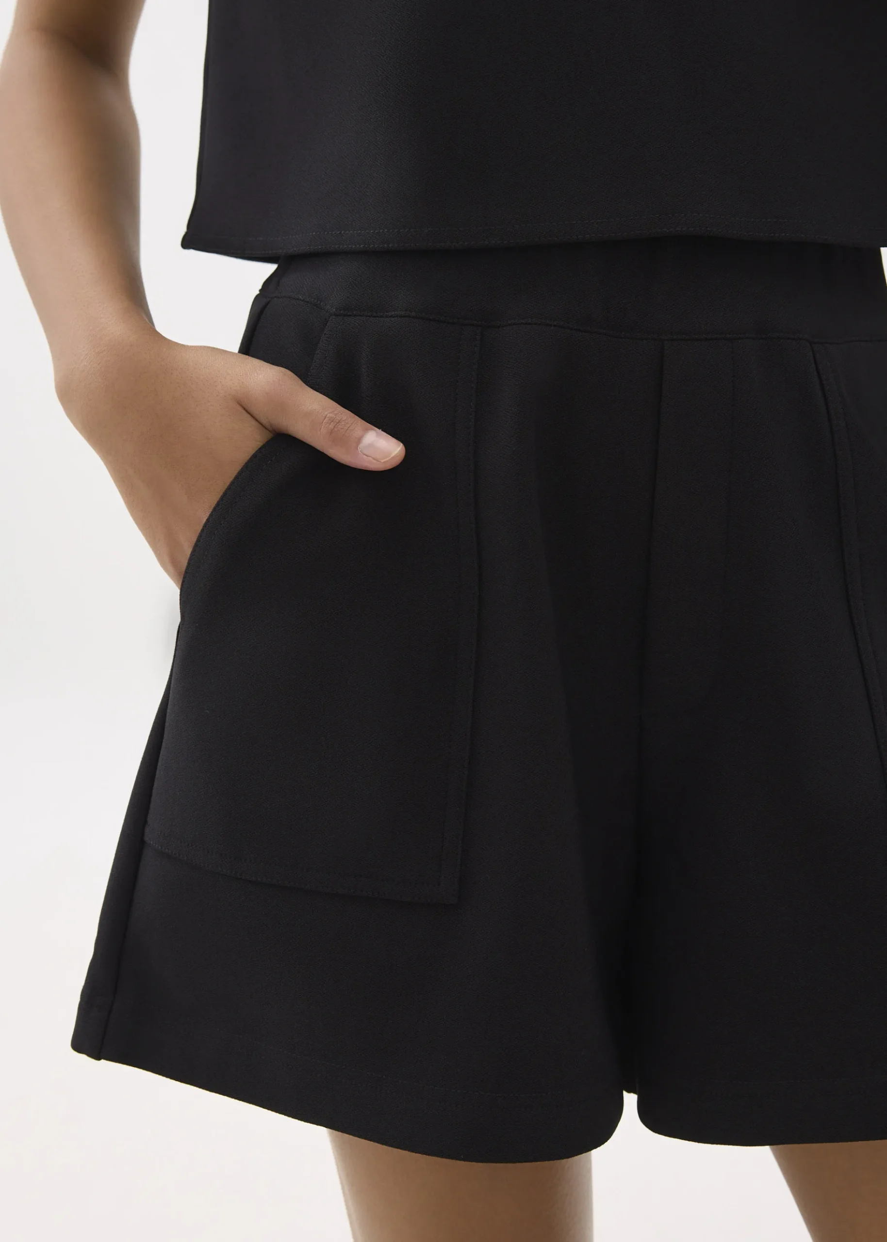 Elastic High Waist A-line Shorts
