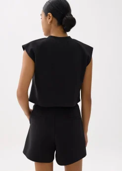 Elastic High Waist A-line Shorts
