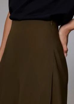 Elastic High Waist Asymmetric Panel Midaxi Skirt