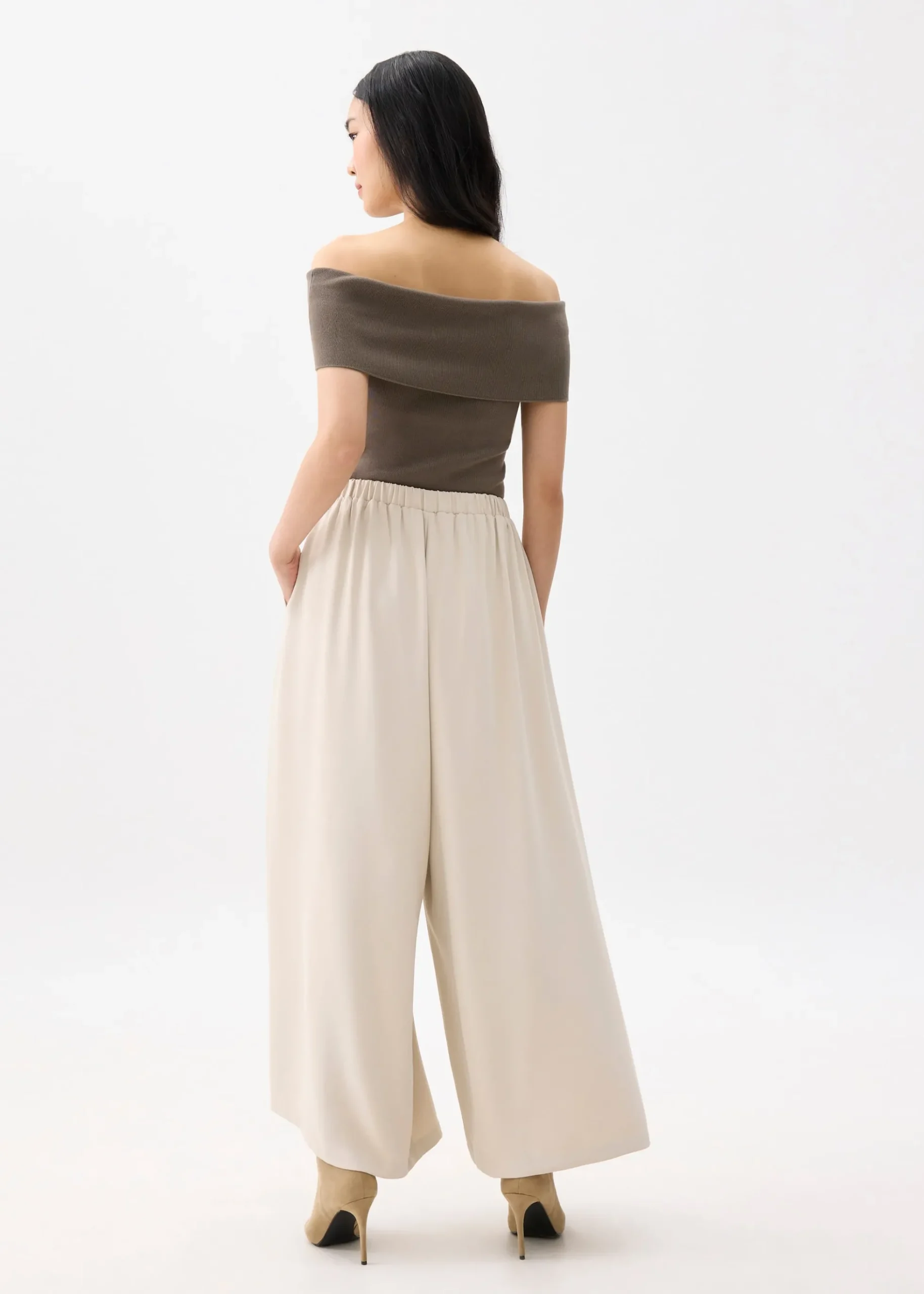 Elastic High Waist Palazzo Pants