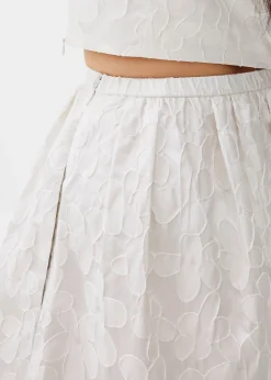 Elastic Jacquard Flare Midaxi Skirt