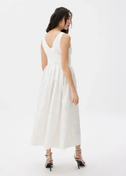 Elastic Jacquard Flare Midaxi Skirt