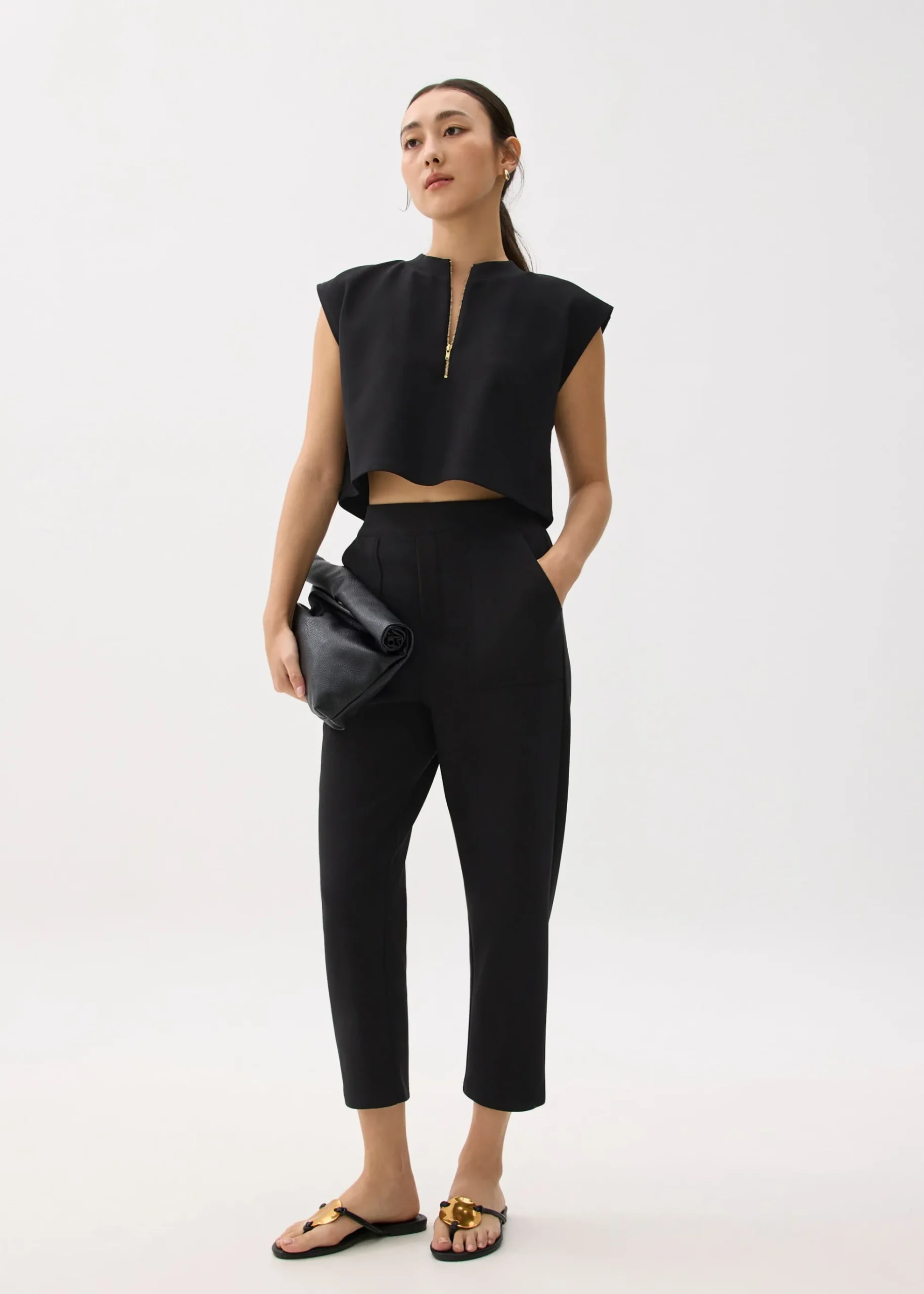 Elastic Peg Leg Pants