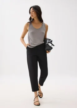 Elastic Peg Leg Pants