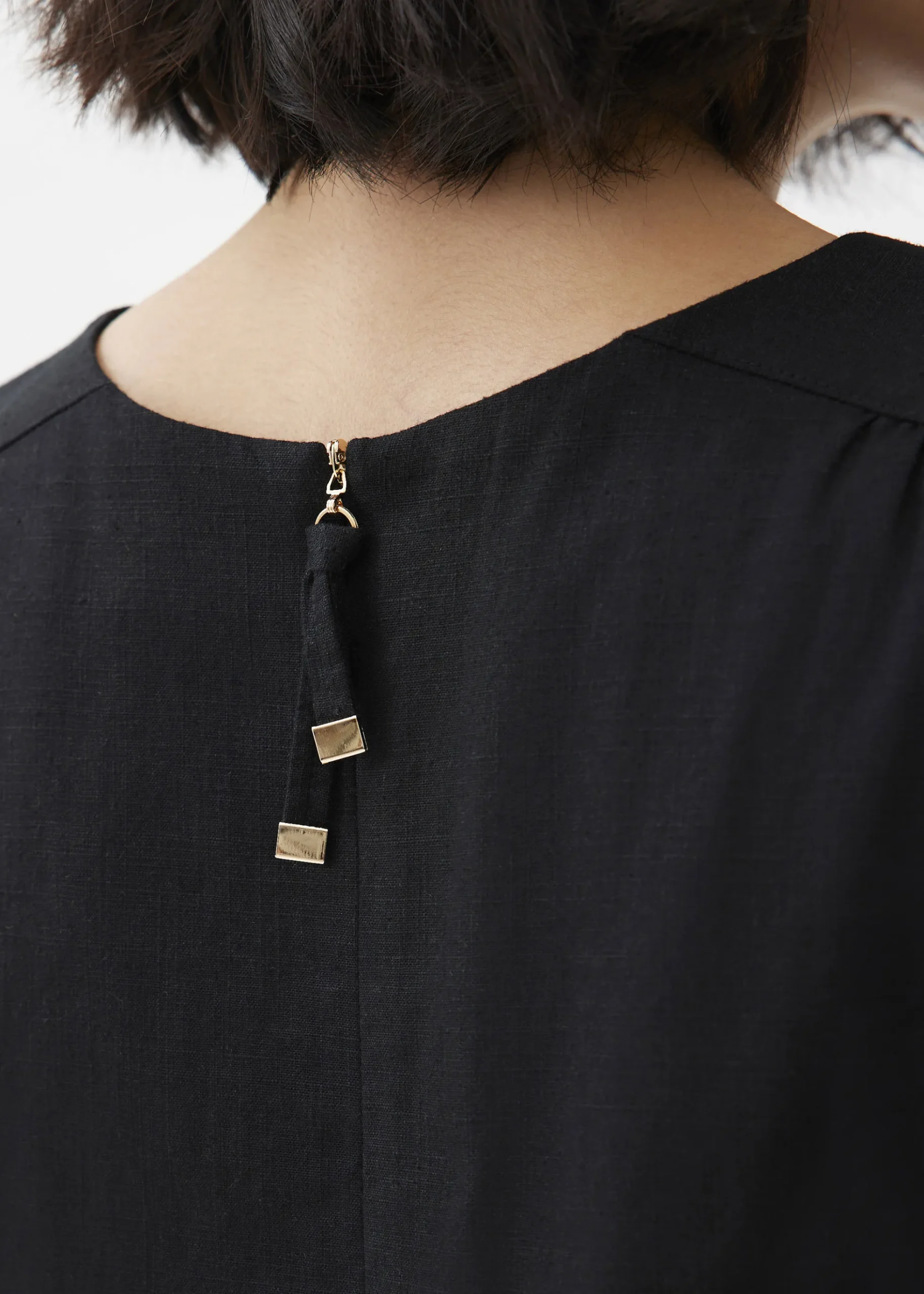 Elastic Ruched Linen Top