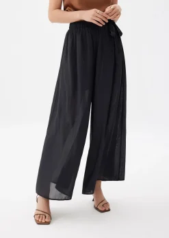 Elastic Wide Leg Palazzo Pants