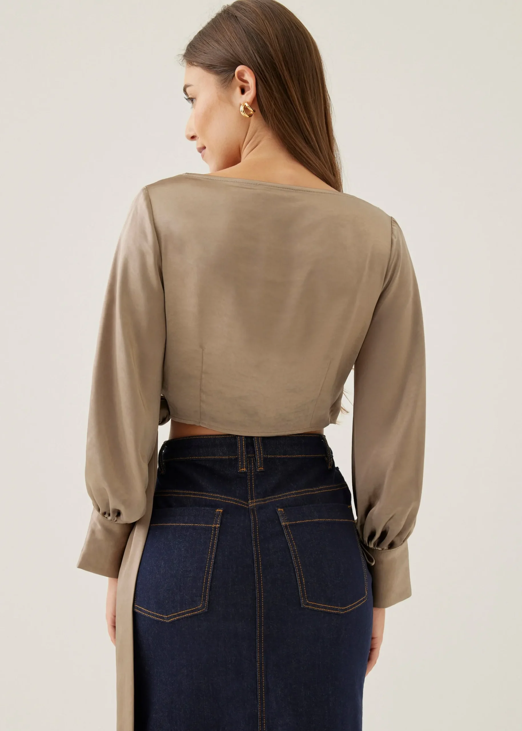 Elicia Satin Wrap Blouse
