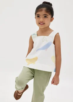 Elim Square Neck A-line Top in Summer Playthings