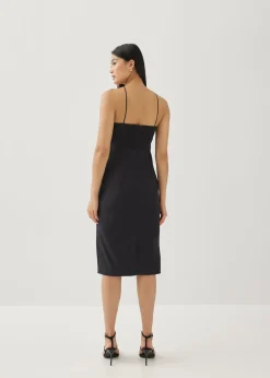 Elizia Linen Halter Neck Column Dress