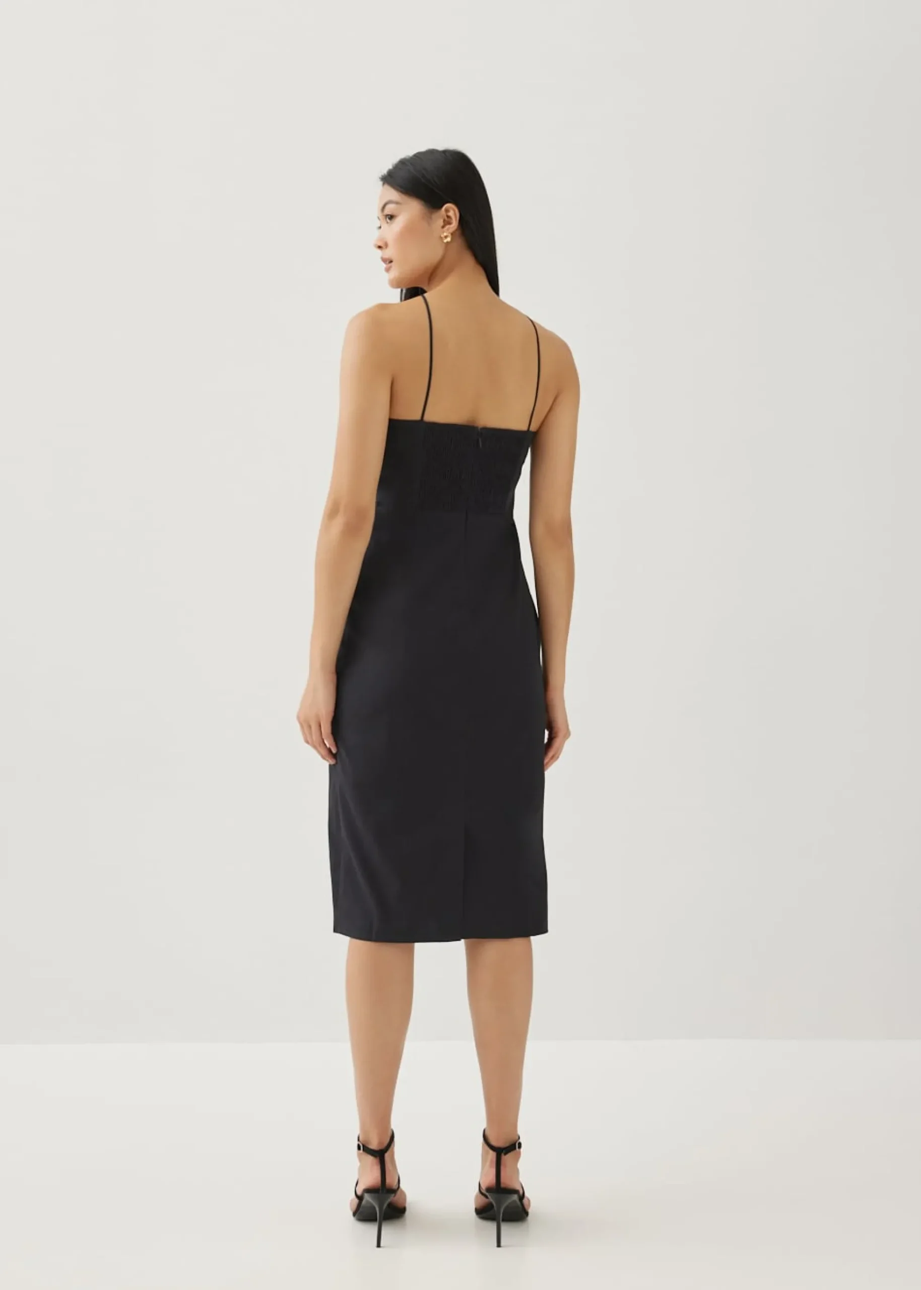 Elizia Linen Halter Neck Column Dress