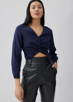 Ellin Twist Front Crop Top