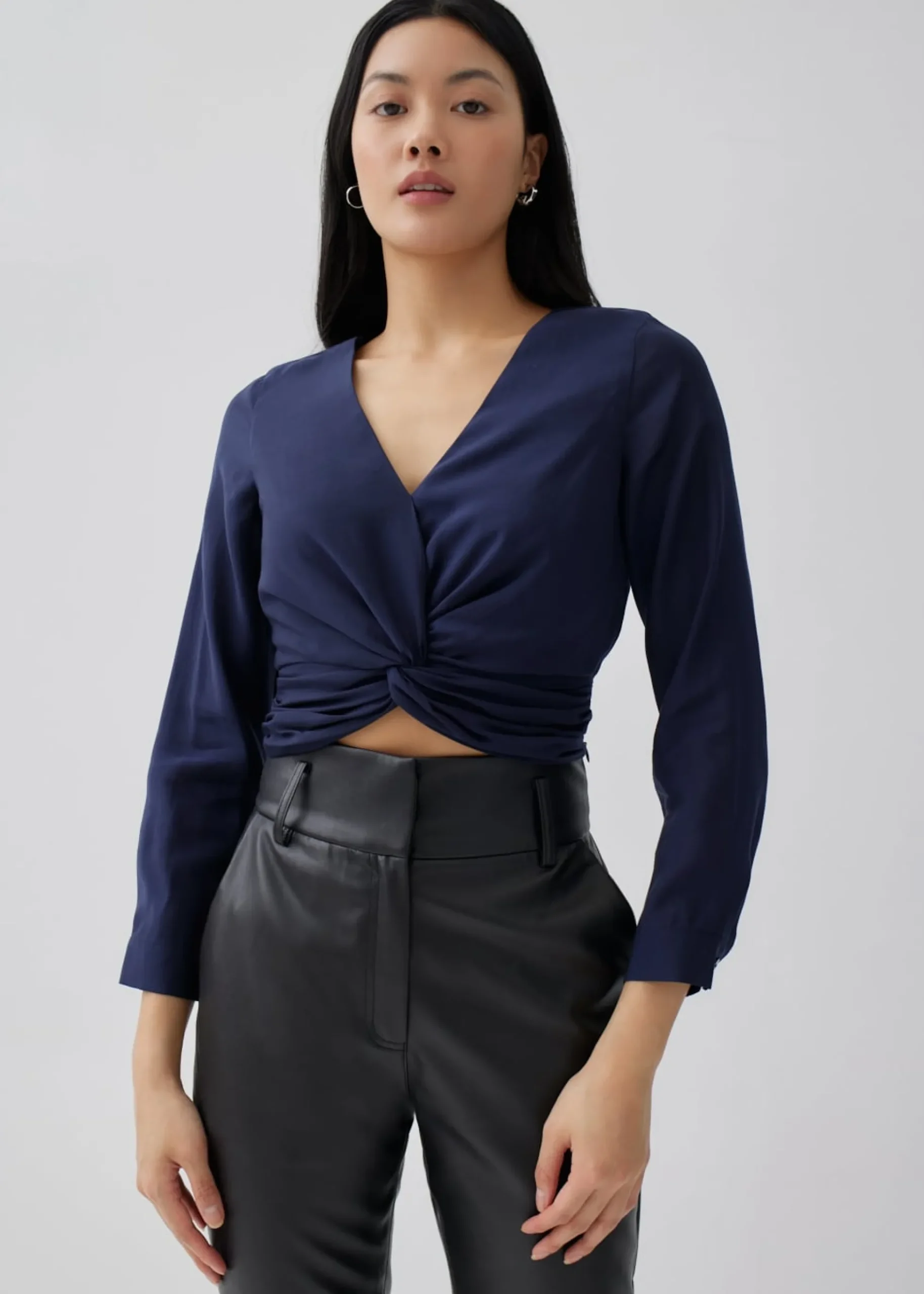 Ellin Twist Front Crop Top