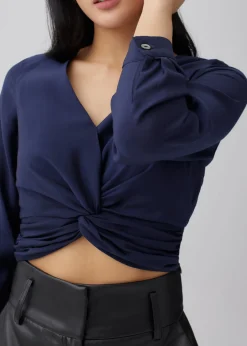 Ellin Twist Front Crop Top