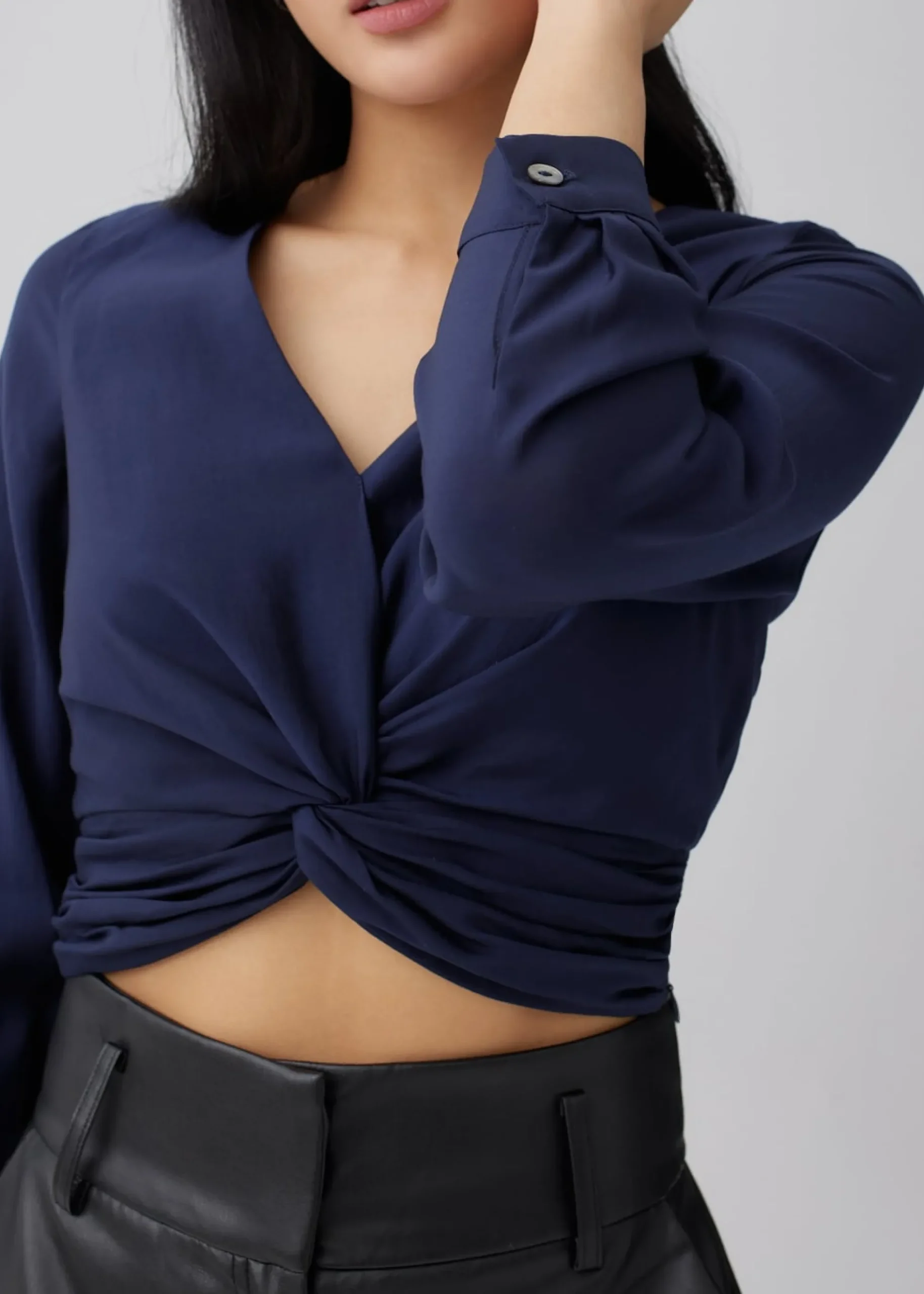 Ellin Twist Front Crop Top