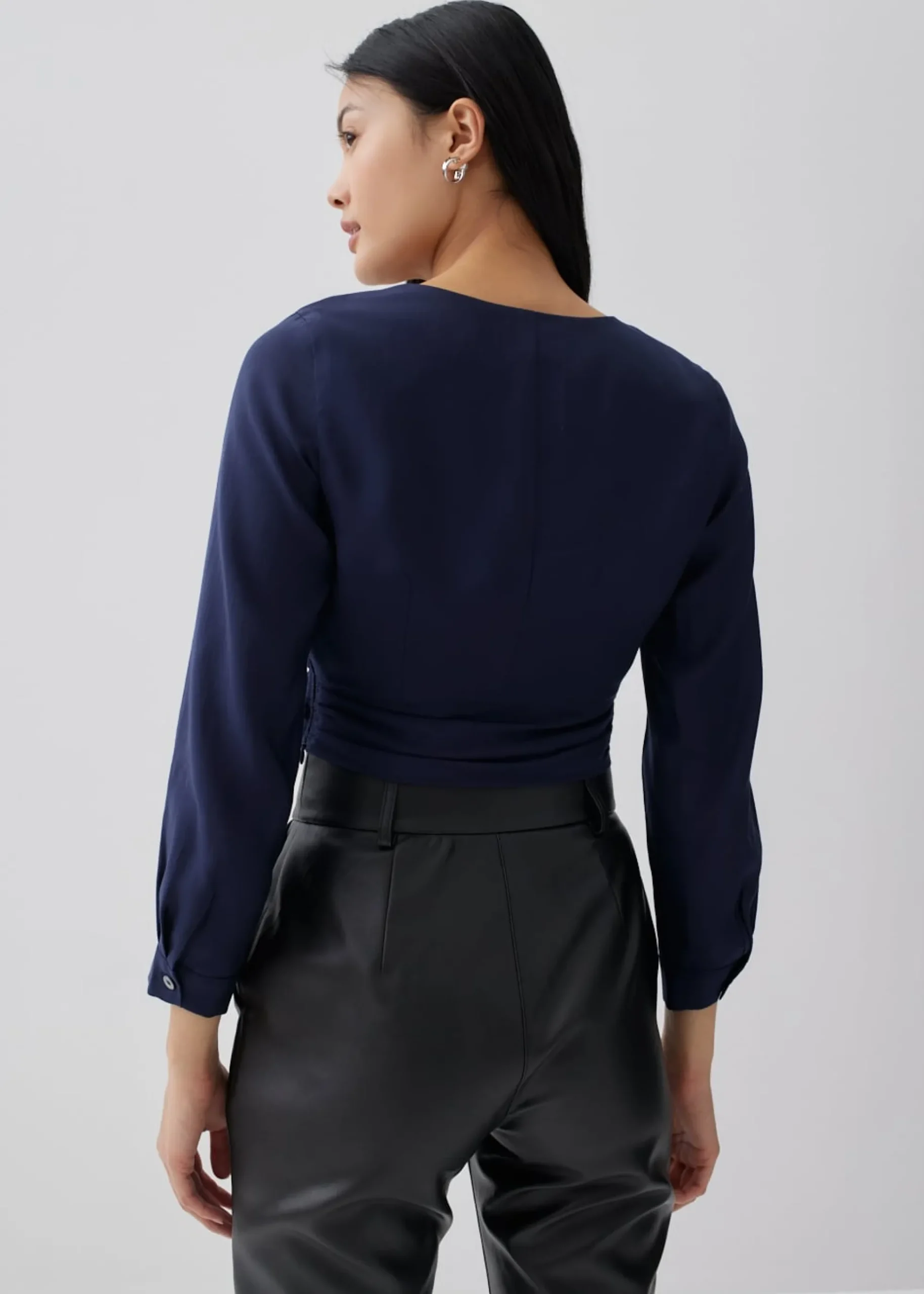 Ellin Twist Front Crop Top