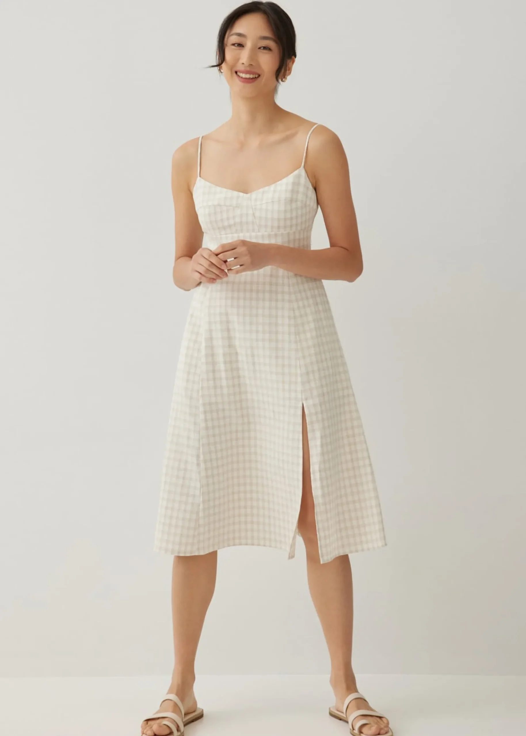 Elvira Gingham Bustier Midi Dress