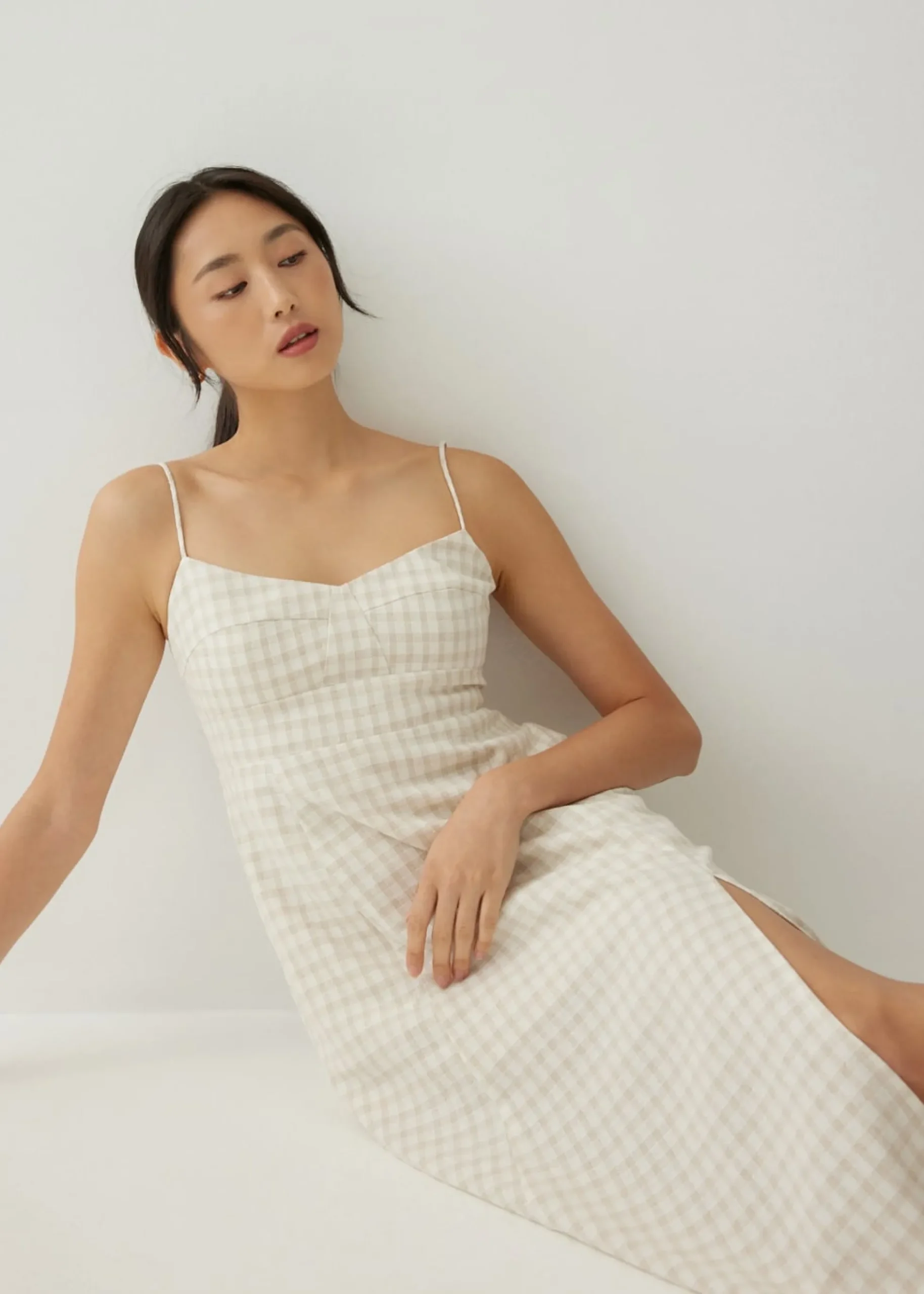 Elvira Gingham Bustier Midi Dress