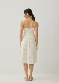 Elvira Gingham Bustier Midi Dress