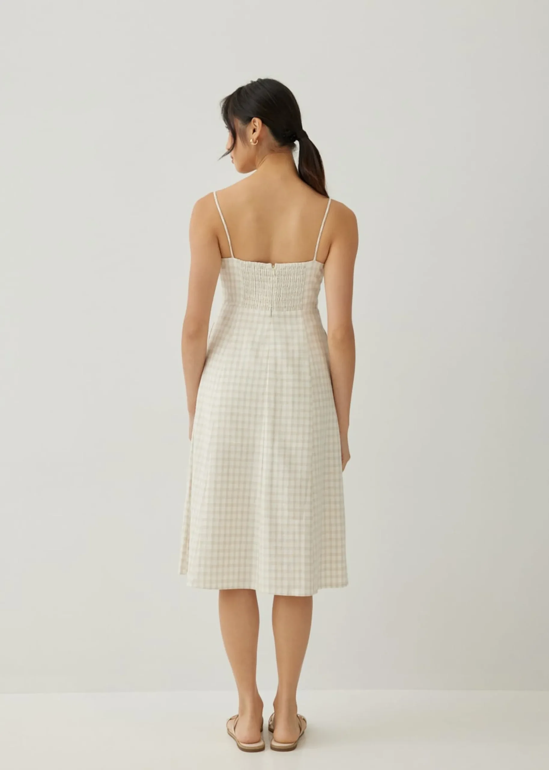 Elvira Gingham Bustier Midi Dress