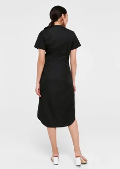 Elyse Pleated Button-down Shirt Dress