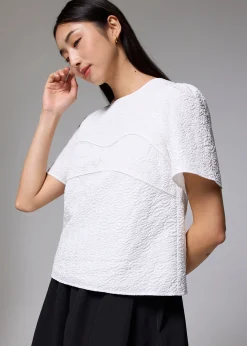 Embossed Jacquard Shell Top