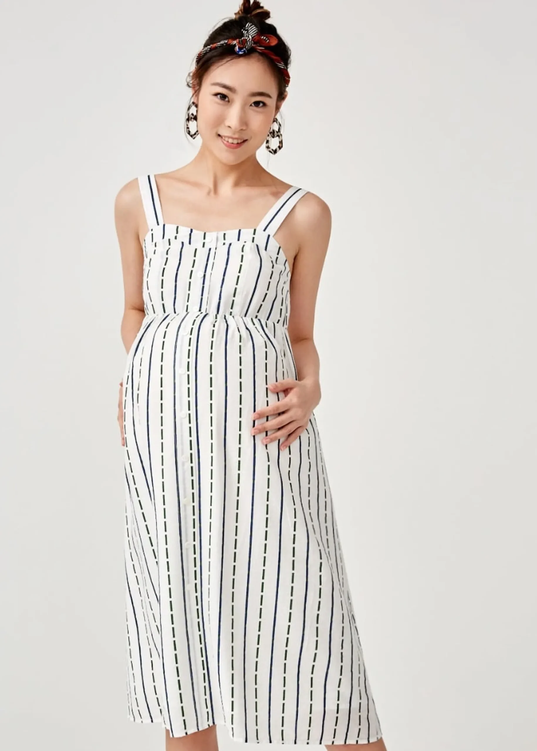 Emery Maternity Button Down Midi Dress