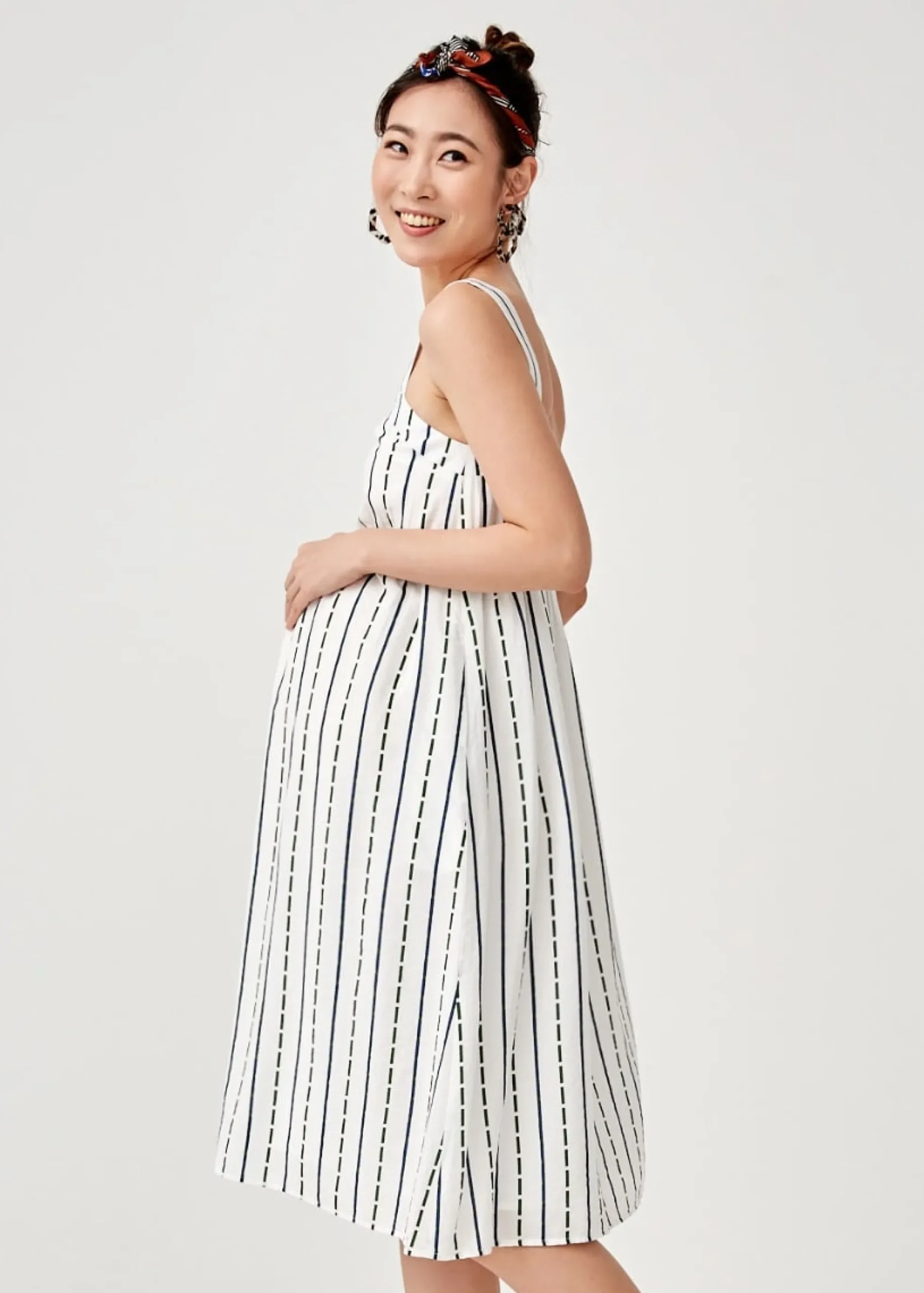 Emery Maternity Button Down Midi Dress
