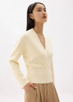 Emiko Relaxed Knit V-neck Wrap Top