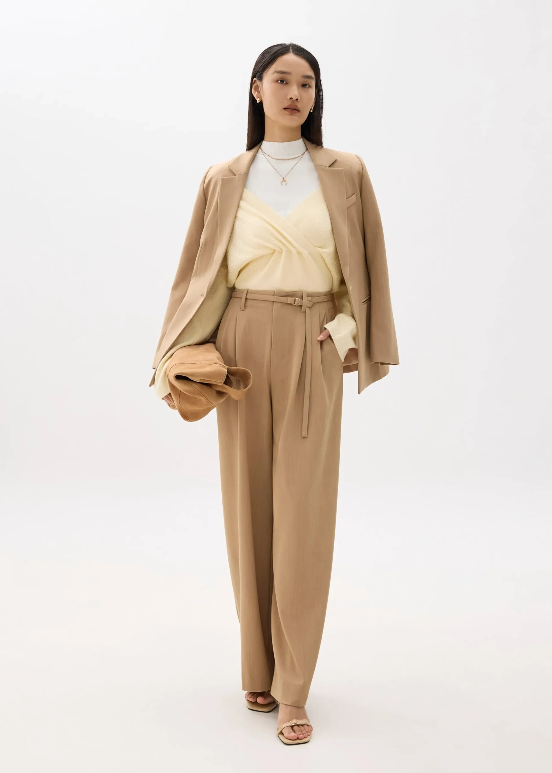 Emiko Relaxed Knit V-neck Wrap Top