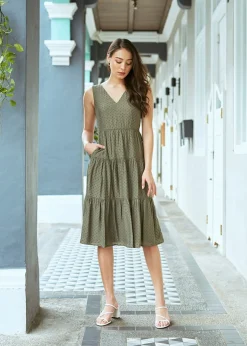 Endora Ruched Midi Dress